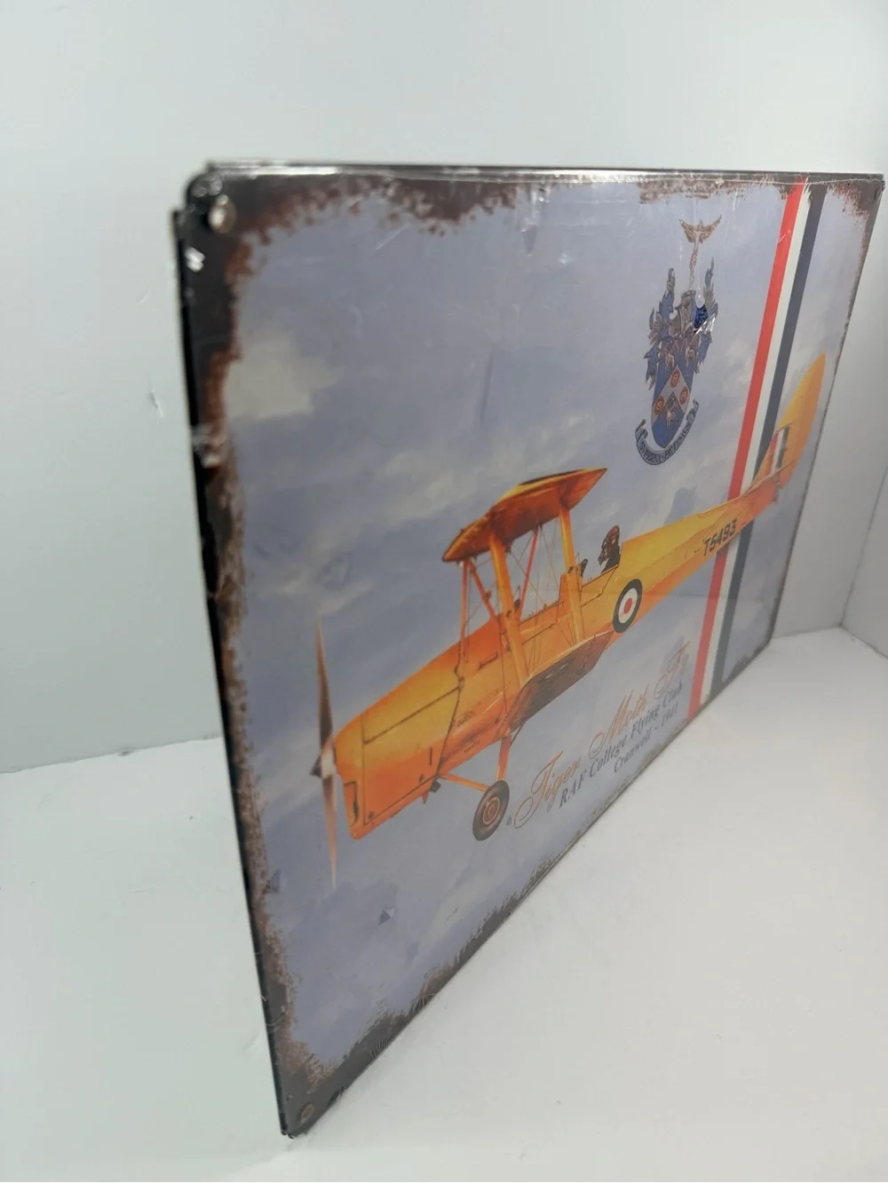 Vintage Tiger Moth T.2 Metal Sign – RAF College Flying Club Cranwell 1941 – New